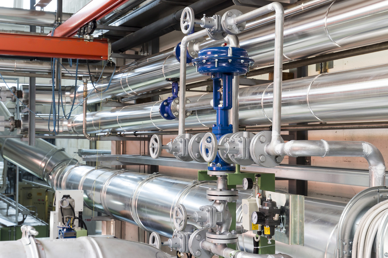 Pneumatic control valve in a steam heating system